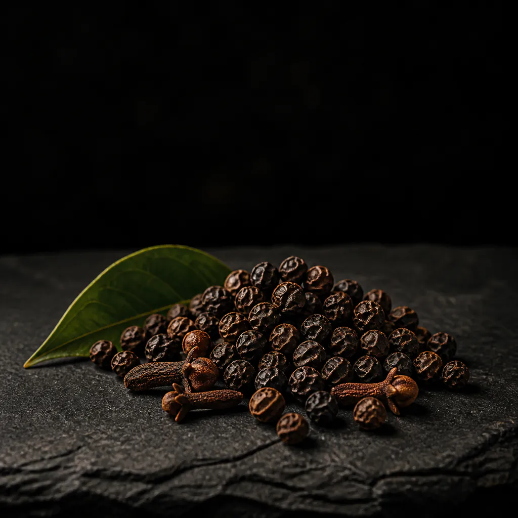 Black peppercorns and cloves